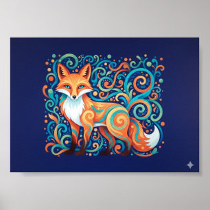 Biomorphie Fox Art Poster