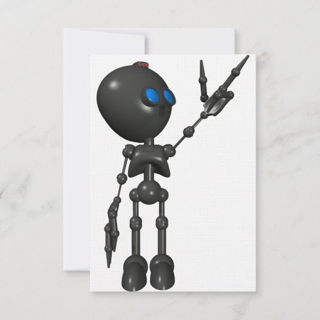 Bionic Boy 3D Robot - Finger Guns 2 - Original Einladung (Vorderseite)