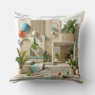 Biophil-Retro-Futurismus: Ein Nachhaltiges Design Kissen