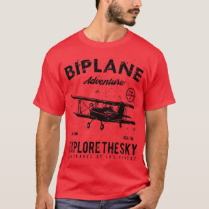 Biplane Retro Vintage gestörte Konstruktion T-Shirt