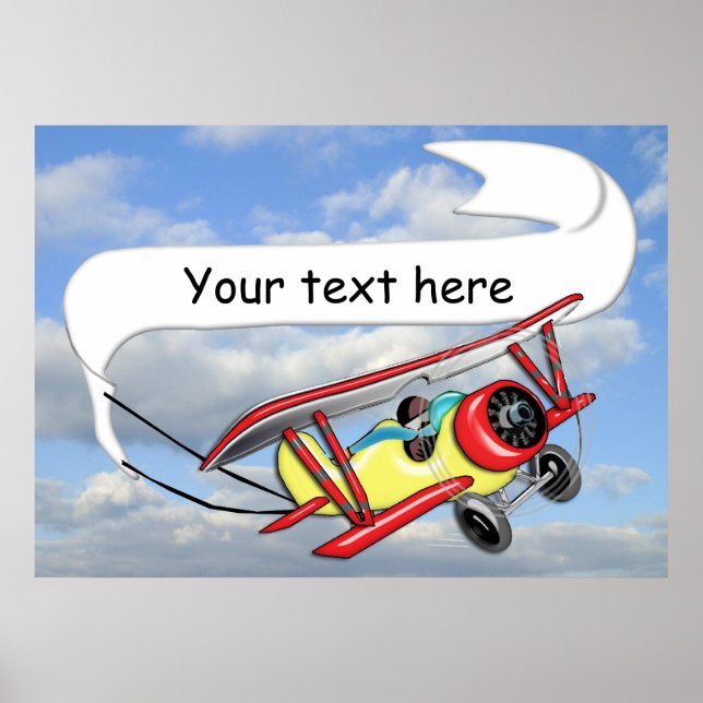 Biplane-Schleppbanner individuell anpassbar Poster (Vorne)