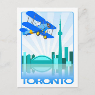 Biplane über Toronto Retro-Design Postkarte