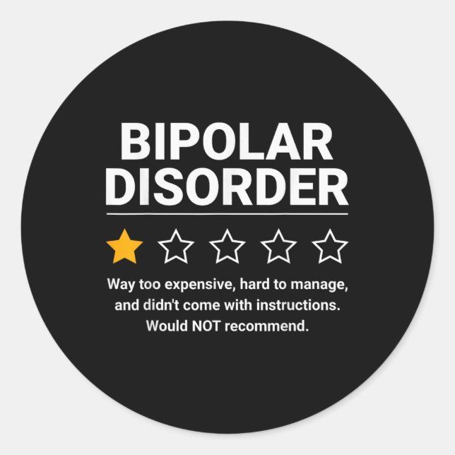 Bipolare Störung 1 Sterne Bipolare Störung Runder Aufkleber (Vorderseite)
