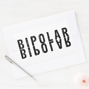 Bipolare Textgestaltung Rechteckiger Aufkleber