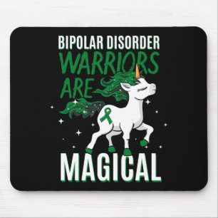 Bipolarer Krieger Magisches Einhorn Grünes Band Mousepad