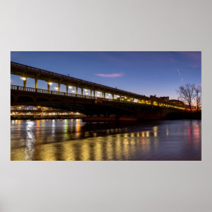 Bir-Hakeim-Brücke im Morgengrauen im Winter - Pari Poster