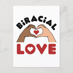 Biracielles Liebespaar gemischter Abstammung Postkarte