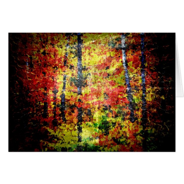 Birch Abstrait Peinture En Automne (Devant horizontal)