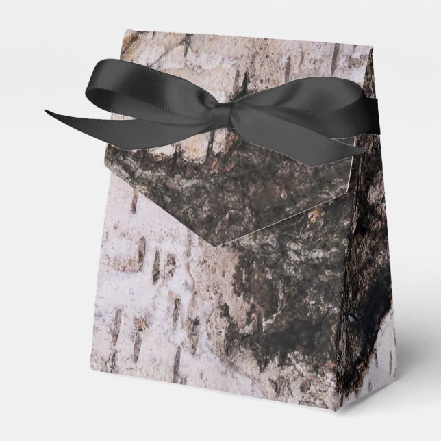 Birch Bark - Holzstruktur Natur Foto Geschenkschachtel (Vorderseite)