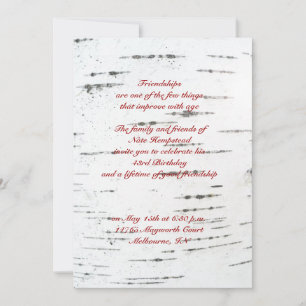 Birch bark invitation einladung