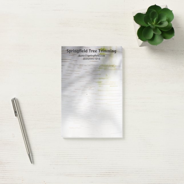 Birch Bark Rustic Nature Individuelle Name Post-it Klebezettel (Büro)