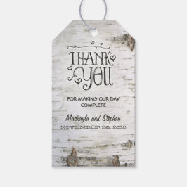 Birch Bark Rustic Wedding Geschenkanhänger
