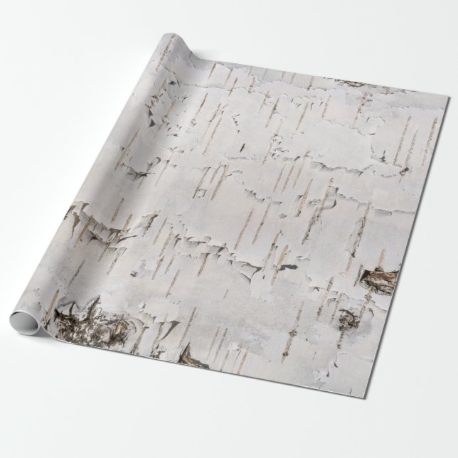 Birch Bark White Rustic Holiday Geschenk Geschenkpapier (Ungerollt)