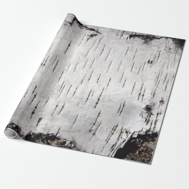 Birch Bark White Rustic Holiday Geschenk Geschenkpapier (Ungerollt)