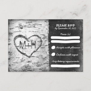 Birch-Baum rustikale Hochzeitskarten RSVP Karte