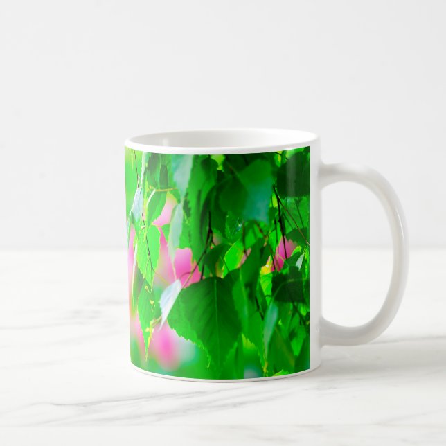 Birch-Blätter TulpenBlume anpassbar Kaffeetasse (Rechts)