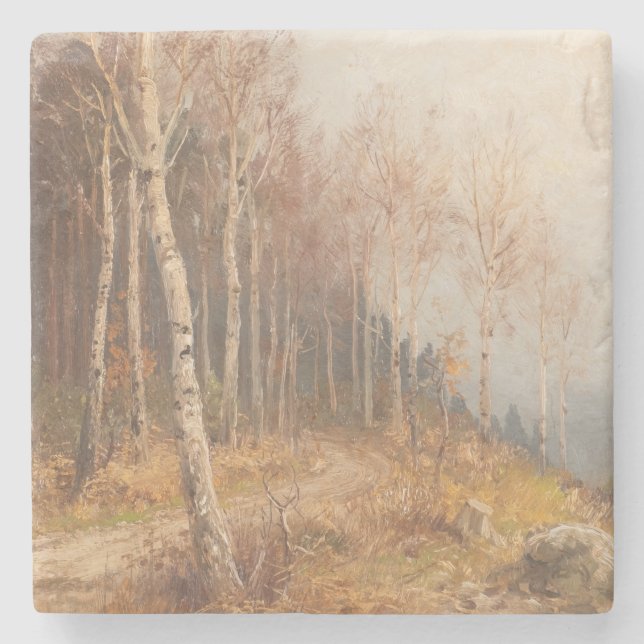 Birch Forest - Hugo Mühlig Steinuntersetzer (Vorderseite)