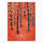 Birch Forest Landscape Fotodruck<br><div class="desc">Anstrich eines Birken- oder Aspenwaldes im Herbst. Rotes,  orangefarbenes und gelbes,  halbabstraktes Waldgebiet.</div>