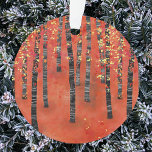 Birch Forest Landscape Ornament<br><div class="desc">Moderne Landschaftsmalerei eines Birken- oder Aspenwaldes im Herbst in kräftigen Rot-, Orange- und Gelbtönen.</div>