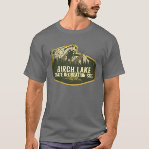 Birch Lake Staat Erholungsort Alaska Retro Badg T-Shirt