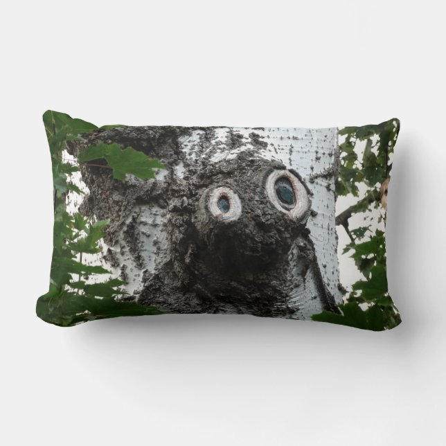 Birch Soul Tree Magic Face Foto Lumbar Pillow Lendenkissen (Vorderseite)