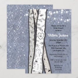 Birch Tree Abend Twinkle Lights Brautparty Einladung