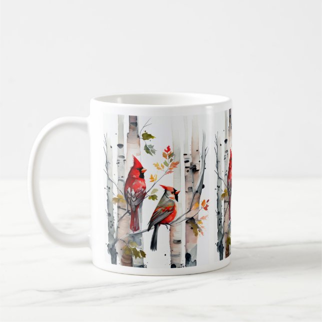 Birch Tree and Cardinals Mug (Gauche)