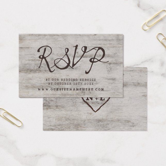 Birch Tree Bark Wedding Website UAWG Insert Cards (Büro)