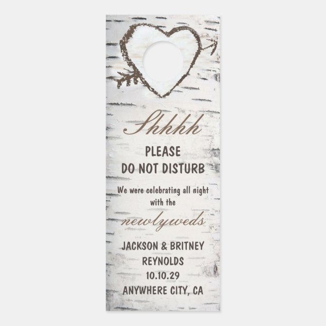 Birch Tree Do not Disturb Mariage Sign Affichette  (Devant)