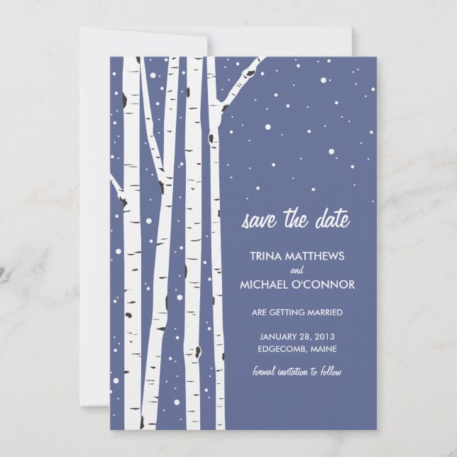 Birch Tree et Snow Save the Date (Devant)