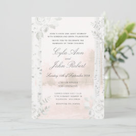 Birch Tree Forest Blush Wedding Einladung