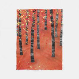 Birch Tree Forest Landschaft Fleecedecke