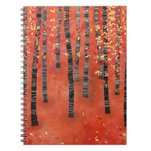 Birch Tree Forest Landschaft Notizblock