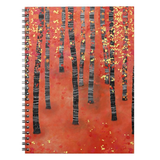 Birch Tree Forest Landschaft Notizblock (Vorderseite)