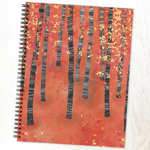 Birch Tree Forest Landschaft Notizbuch