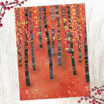 Birch Tree Forest Landschaft Postkarte<br><div class="desc">Moderne Landschaftsmalerei eines Birken- oder Aspenwaldes im Herbst in kräftigen Rot-,  Orange- und Gelbtönen.</div>