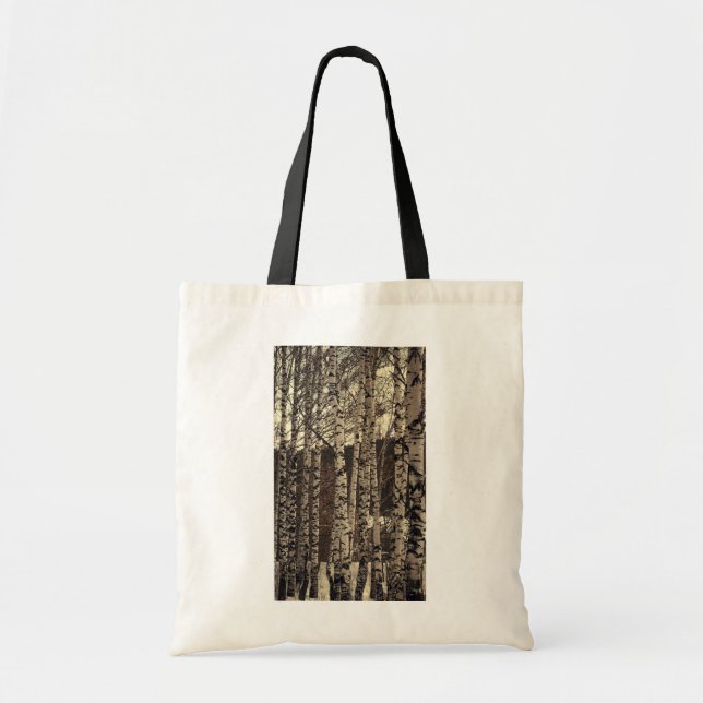 Birch Tree Forest Nature Tragetasche (Vorne)