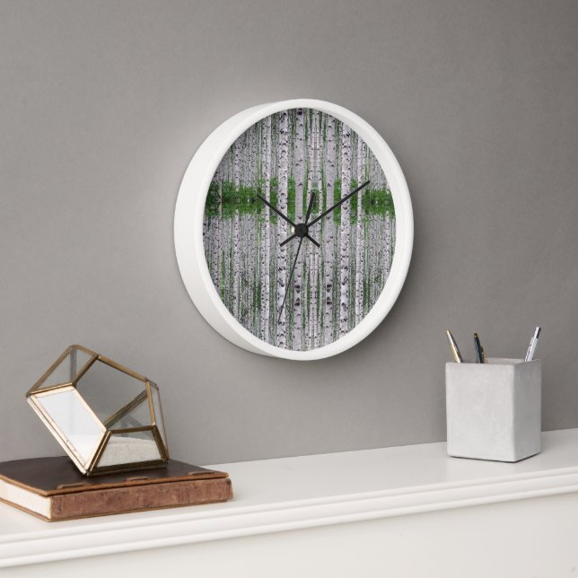 Birch Tree Forest Nature Uhr (Büro)