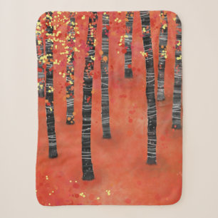 Birch Tree Forest Red Sherpadecke