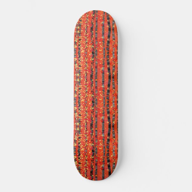 Birch Tree Forest Red Skateboard (Vorderseite)