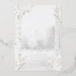 Birch Tree Forest Wedding Folieneinladung