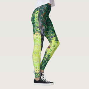 Birch Tree Green Blätter Leggings