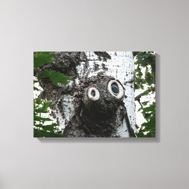 Birch Tree Magic Face Fotografie Canvas Print Leinwanddruck (Vorderseite)