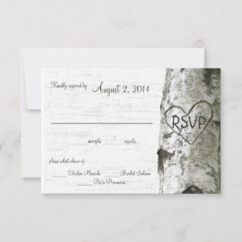 Birch Tree mit Carved Heart UAWG RSVP Karte