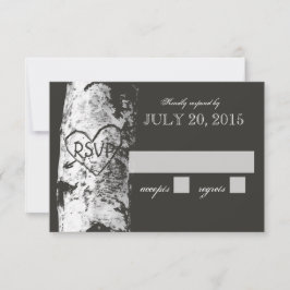 Birch Tree mit Carved Heart UAWG RSVP Karte