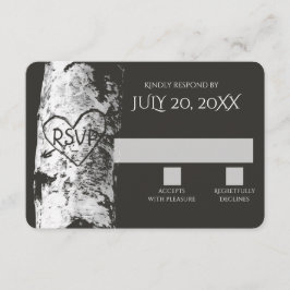 Birch Tree mit Carved Heart UAWG RSVP Karte