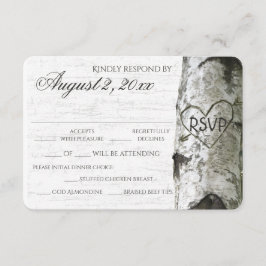 Birch Tree mit Carved Heart UAWG RSVP Karte