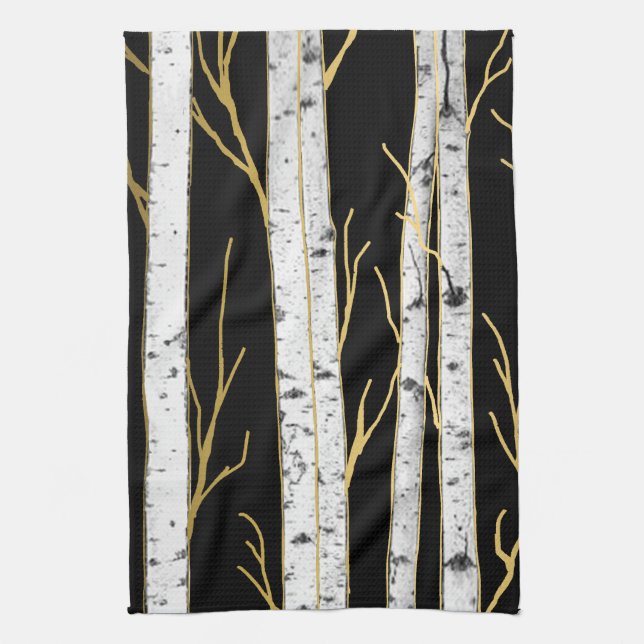 Birch Tree Modern Forest Nature Geschirrtuch (Vertikal)