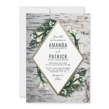 Birch Tree Rustic Calla Lily Wedding Einladungen