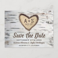 Birch Tree Rustic Country Wedding Save the Date